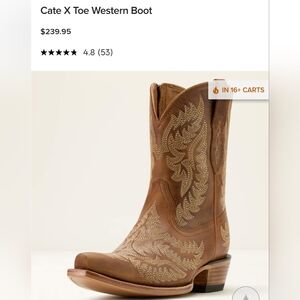 Cate X Toe Western Boot Ariat